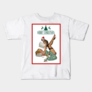 Christmas Puppy Pin-Up Kids T-Shirt